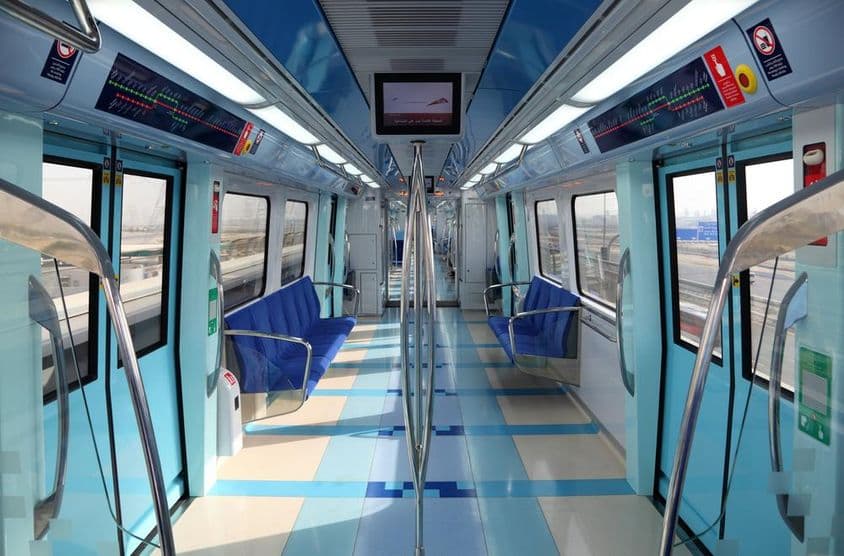 Intérieur du métro de Dubaï