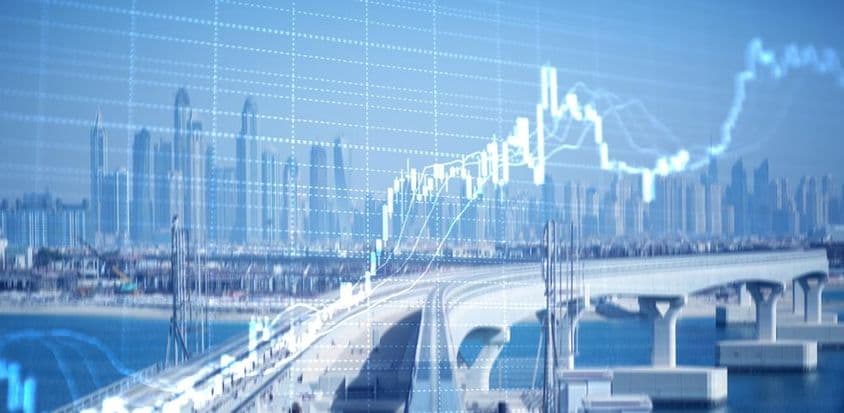 Dubaï Marina, graphique en hausse