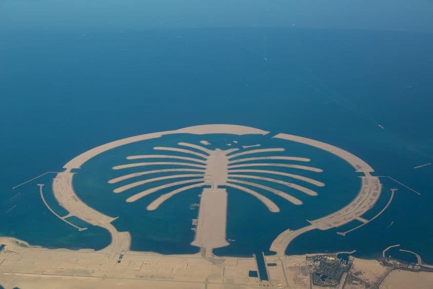 Île artificielle Palm Jebel Ali à Dubaï.