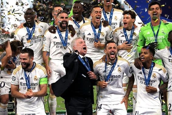 Real Madrid célébrant après une victoire.