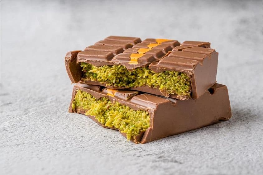 Kunafa à la pistache et chocolat.