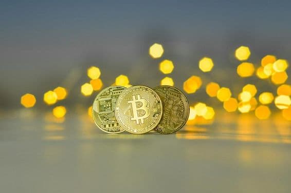 Pièces d'or de Bitcoin.