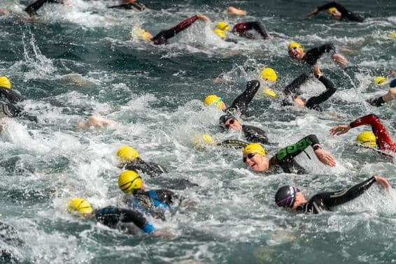 Nage en triathlon.
