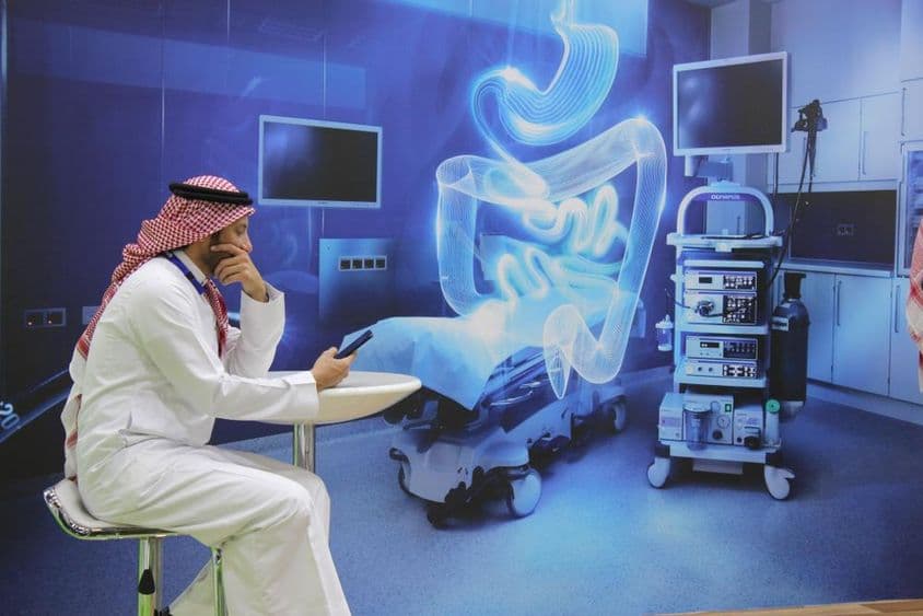 Une scène à l'exposition commerciale Arab Health organisée au Dubai World Trade Centre pour l'industrie mondiale de la santé.