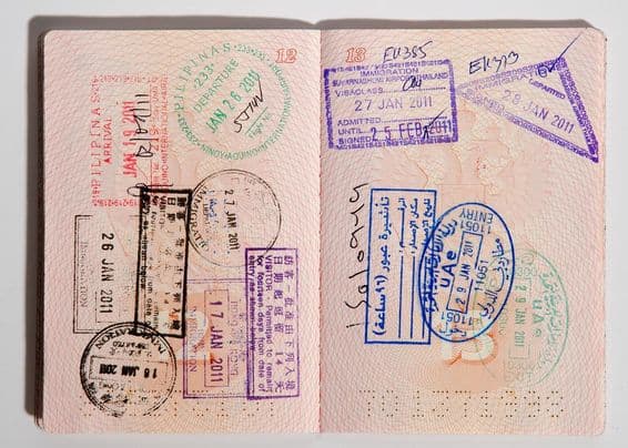 Passeport russe avec des tampons.