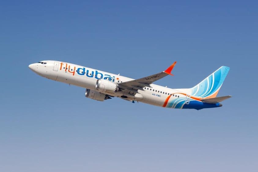 Un avion FlyDubai Boeing 737 MAX 8.