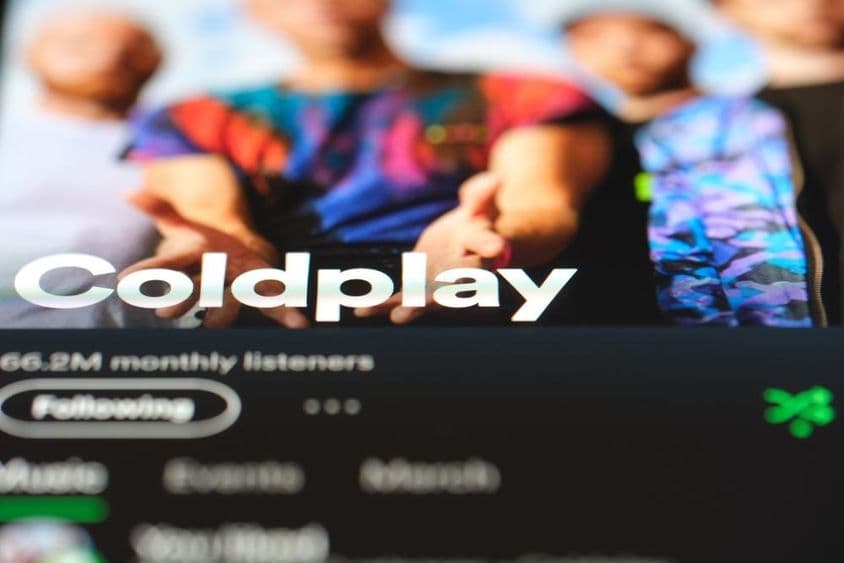 Page Spotify de Coldplay.