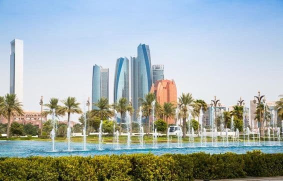 Émirats Arabes Unis, centre d'affaires et résidentiel d'Abou Dhabi.