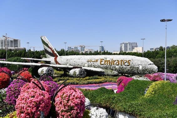 Jardin Miracle de Dubaï pendant la journée.