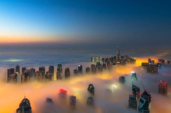 Dubaï Marina vue d'en haut.