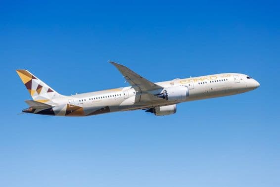 Avion Etihad Boeing 787-9 Dreamliner.