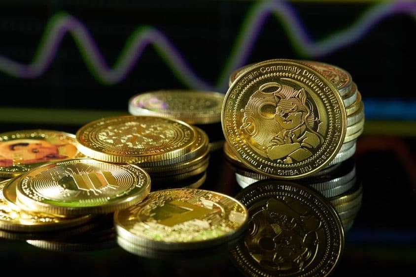 La cryptomonnaie Shiba Token affichée avec un graphique de trading.