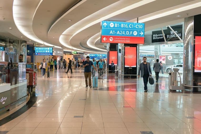 DUBAI, Émirats Arabes Unis aéroport.