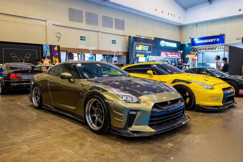 Nissan GT-R R35 coupé à l'Indonesia Modification Expo 2024.