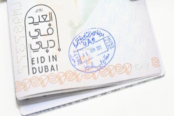 Timbre de passeport de Dubaï.