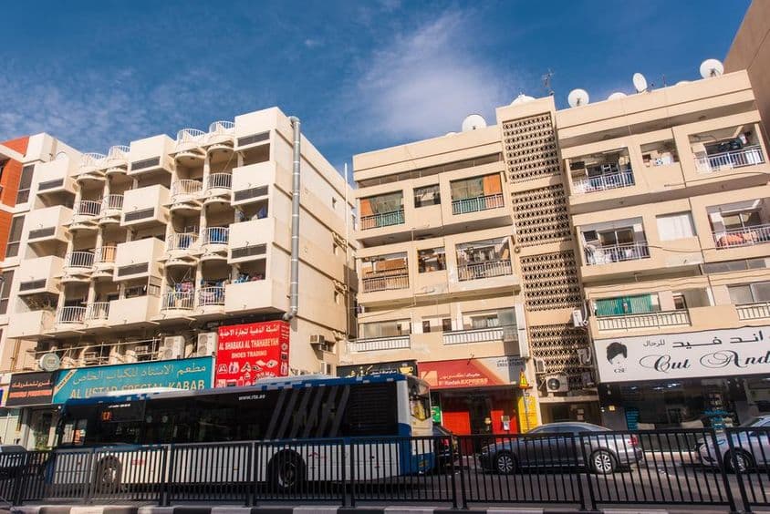 Bâtiments dans la vieille ville de Dubaï, quartier Al Fahidi, Bur Dubai.