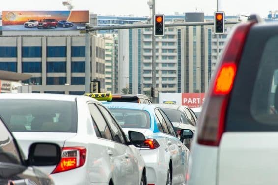 Embouteillage dans la ville de Dubaï.