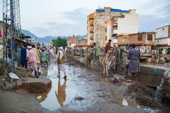 Mingora et les environs gravement touchés par l'inondation.