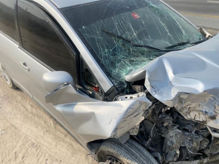 Accident de voiture à Dubaï le 15 juillet 2024.