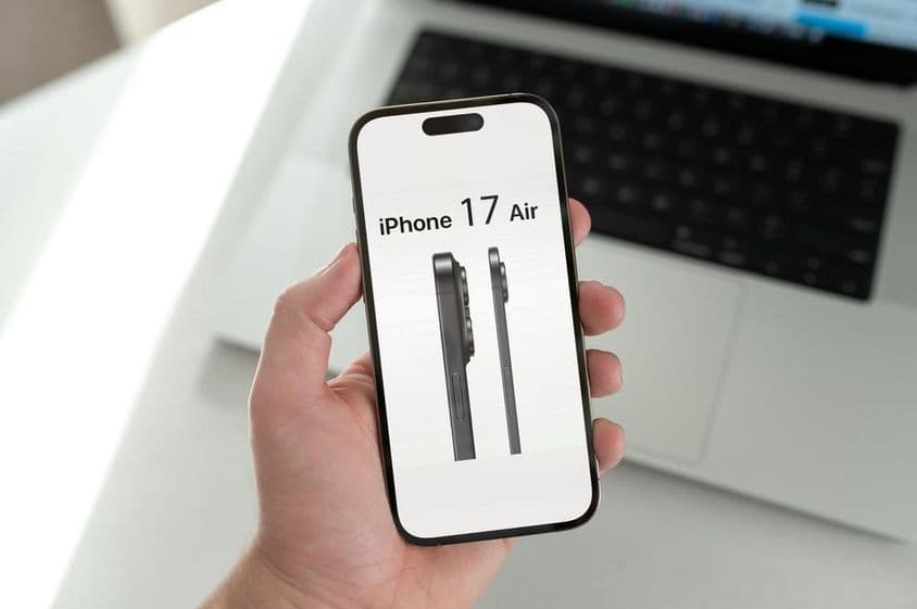 iPhone 17 Air affiché sur l'écran d'un téléphone.