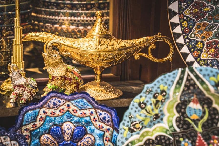 Marché de l'or arabe dans le vieux Dubaï.