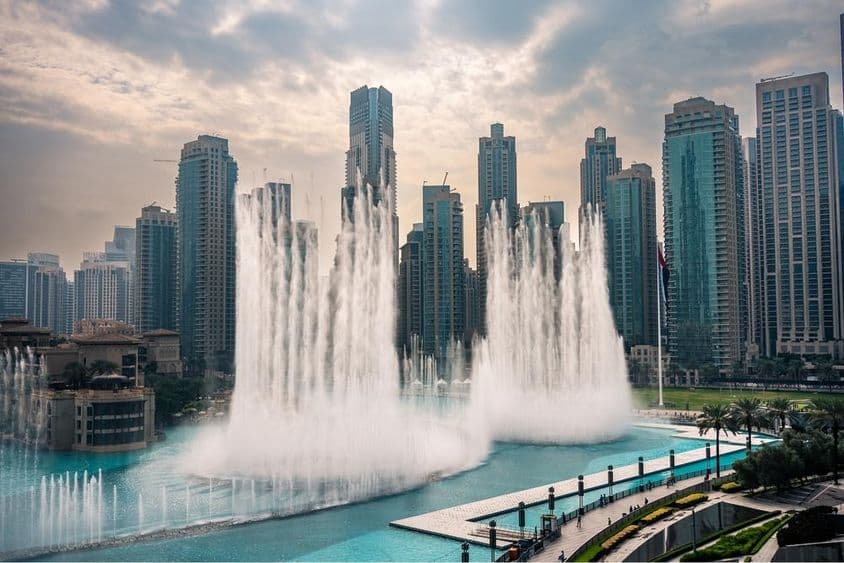 La Fontaine de Dubaï, le plus grand système de fontaine chorégraphiée au monde.