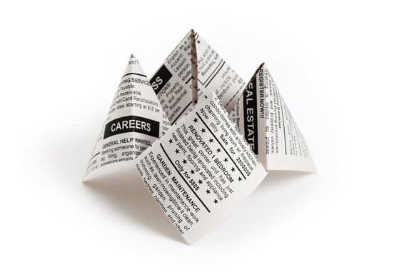 Fausse annonce de journal.