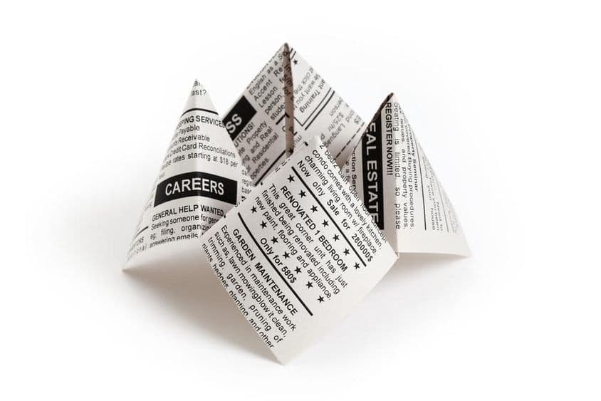 Fausse annonce de journal.