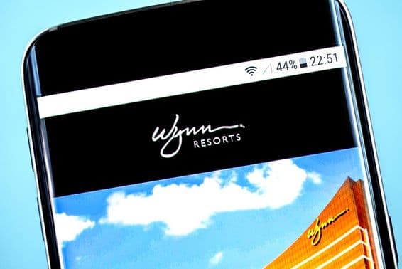 Logo Wynn Resorts affiché sur un écran de smartphone.