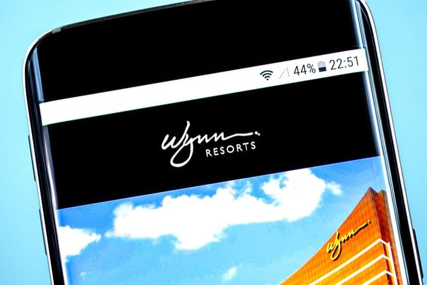 Logo Wynn Resorts affiché sur un écran de smartphone.