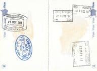 Timbres d'immigration dans un passeport français.