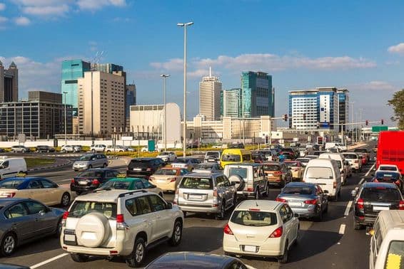 Embouteillage sur la Sheikh Zayed Road de Dubaï.