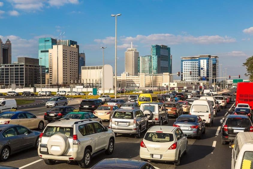 Embouteillage sur la Sheikh Zayed Road de Dubaï.