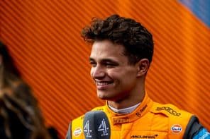 Lando Norris du Royaume-Uni en couleurs de l'équipe McLaren F1.