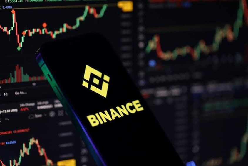 Logo de Binance sur l'écran d'un iPhone.