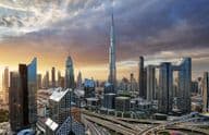 Emirats, paysage urbain de Dubaï.