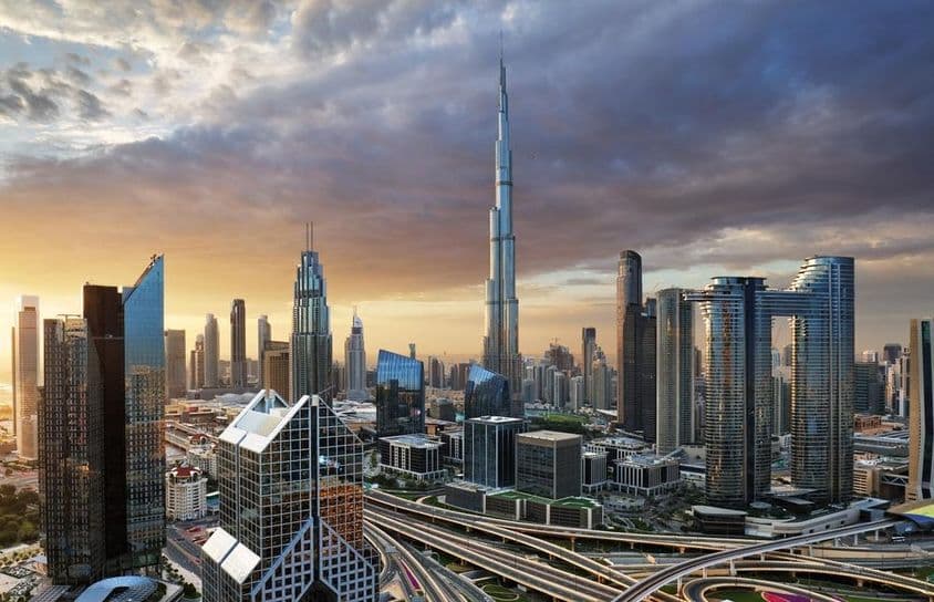 Emirats, paysage urbain de Dubaï.