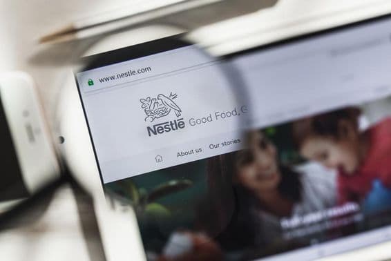 Page d'accueil officielle du site de Nestlé, SA.