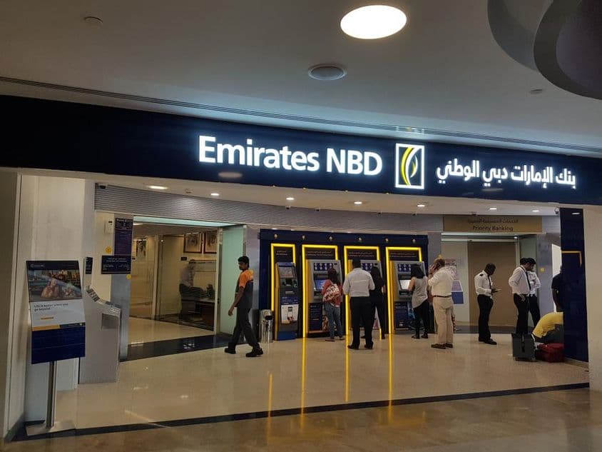 BANQUE EMIRATES dans le centre commercial BurJuman, Dubaï.