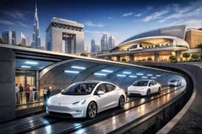 Dubai Loop avec des Teslas.