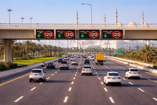 Changements des limitations de vitesse à Abu Dhabi.