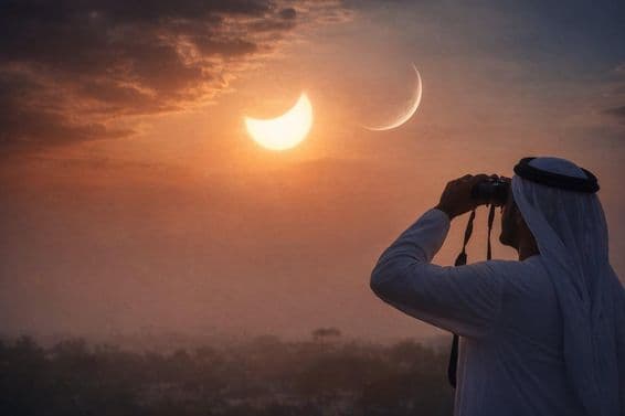 Observation dangereuse du croissant lunaire.