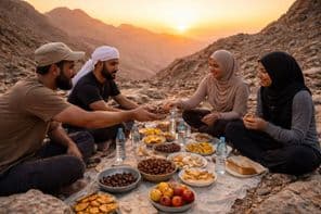 Iftar au coucher du soleil dans le silence des montagnes