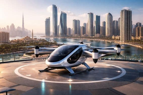 Taxi aérien à Sharjah : eVTOL au vertiport