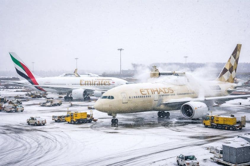 Tempête hivernale chaos aérien
