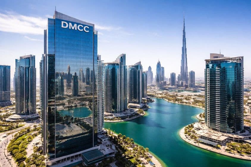 Tour du DMCC au-dessus de Dubaï.