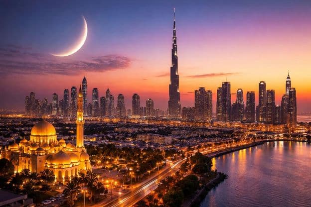 Croissant de lune de l'Aïd sur Dubaï