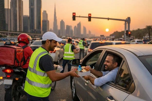 Distribution d'iftar du Ramadan sur les routes de Dubaï