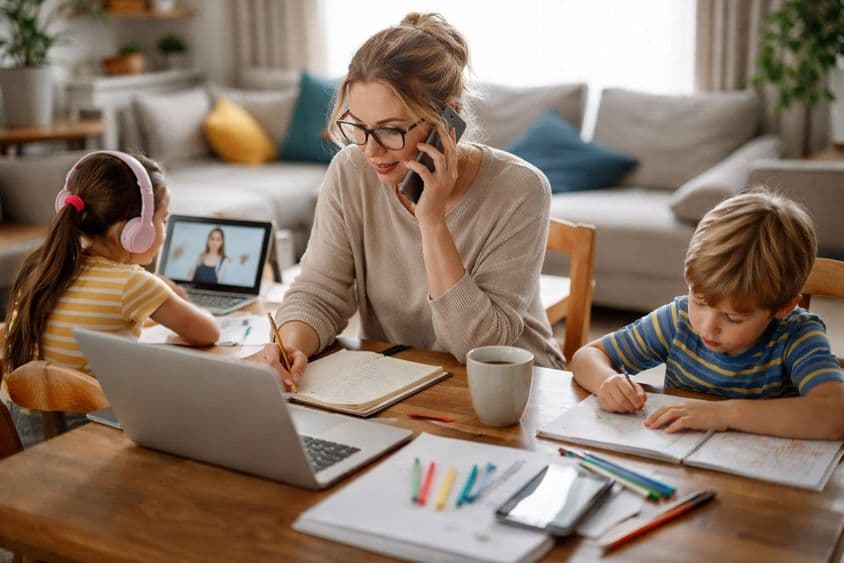 Télétravail avec des enfants