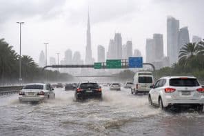 Routes de Dubaï après la pluie